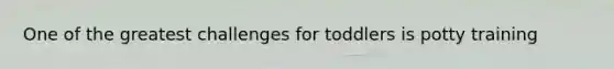 One of the greatest challenges for toddlers is potty training