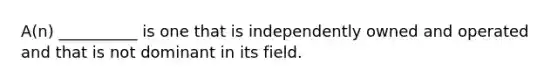 ​A(n) __________ is one that is independently owned and operated and that is not dominant in its field.