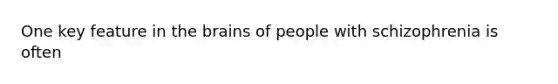 One key feature in the brains of people with schizophrenia is often