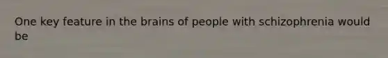 One key feature in the brains of people with schizophrenia would be