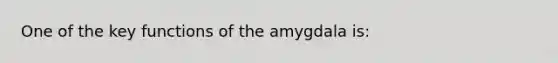 One of the key functions of the amygdala is: