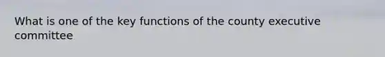 What is one of the key functions of the county executive committee