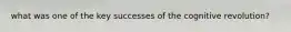 what was one of the key successes of the cognitive revolution?