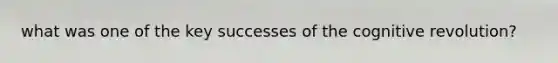 what was one of the key successes of the cognitive revolution?