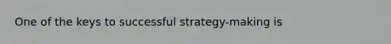 One of the keys to successful strategy-making is