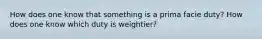 How does one know that something is a prima facie duty? How does one know which duty is weightier?