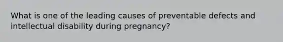 What is one of the leading causes of preventable defects and intellectual disability during pregnancy?