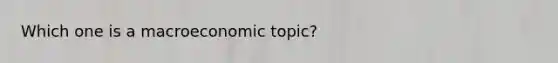 Which one is a macroeconomic topic?