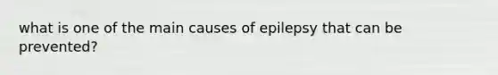 what is one of the main causes of epilepsy that can be prevented?