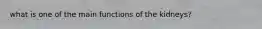 what is one of the main functions of the kidneys?