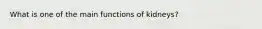 What is one of the main functions of kidneys?
