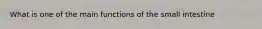 What is one of the main functions of the small intestine