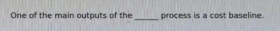 One of the main outputs of the ______ process is a cost baseline.