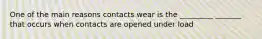 One of the main reasons contacts wear is the _________ _______ that occurs when contacts are opened under load