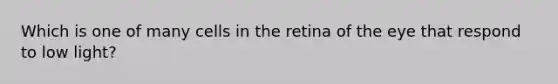 Which is one of many cells in the retina of the eye that respond to low light?