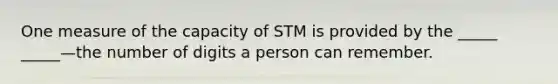 One measure of the capacity of STM is provided by the _____ _____—the number of digits a person can remember.