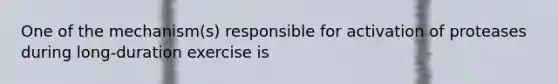 One of the mechanism(s) responsible for activation of proteases during long-duration exercise is