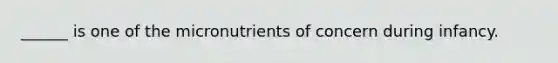 ______ is one of the micronutrients of concern during infancy.