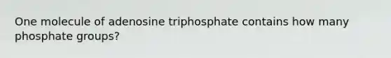 One molecule of adenosine triphosphate contains how many phosphate groups?