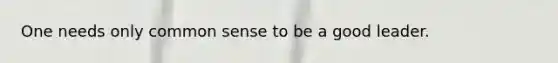 One needs only common sense to be a good leader.