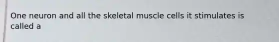 One neuron and all the skeletal muscle cells it stimulates is called a