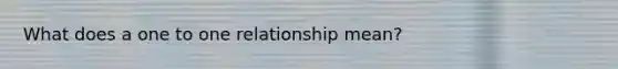 What does a one to one relationship mean?