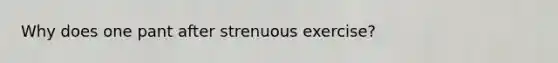 Why does one pant after strenuous exercise?