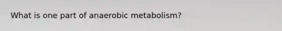 What is one part of anaerobic metabolism?