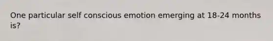 One particular self conscious emotion emerging at 18-24 months is?