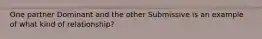 One partner Dominant and the other Submissive is an example of what kind of relationship?