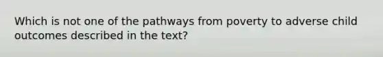 Which is not one of the pathways from poverty to adverse child outcomes described in the text?