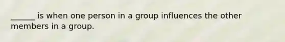 ______ is when one person in a group influences the other members in a group.