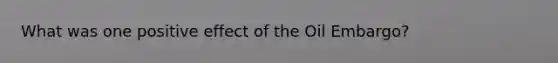 What was one positive effect of the Oil Embargo?