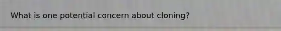What is one potential concern about cloning?