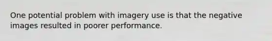 One potential problem with imagery use is that the negative images resulted in poorer performance.