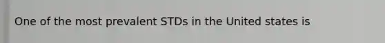 One of the most prevalent STDs in the United states is