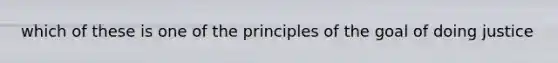 which of these is one of the principles of the goal of doing justice