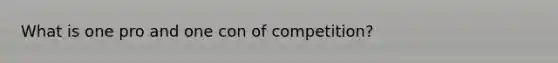 What is one pro and one con of competition?