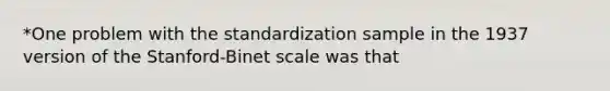 *One problem with the standardization sample in the 1937 version of the Stanford-Binet scale was that