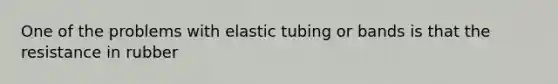 One of the problems with elastic tubing or bands is that the resistance in rubber