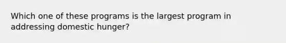 Which one of these programs is the largest program in addressing domestic hunger?