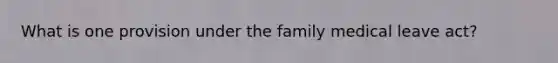 What is one provision under the family medical leave act?