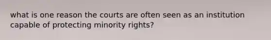 what is one reason the courts are often seen as an institution capable of protecting minority rights?