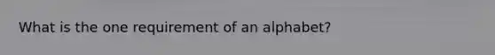 What is the one requirement of an alphabet?