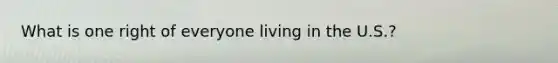 What is one right of everyone living in the U.S.?