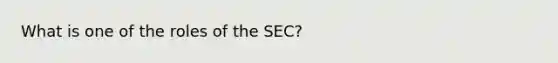 What is one of the roles of the SEC?