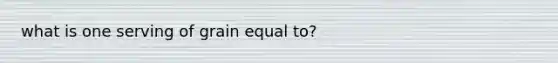what is one serving of grain equal to?