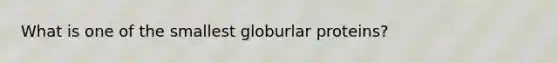 What is one of the smallest globurlar proteins?