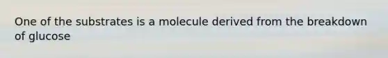 One of the substrates is a molecule derived from the breakdown of glucose