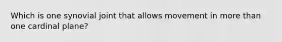 Which is one synovial joint that allows movement in more than one cardinal plane?